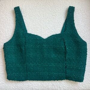 Abercrombie Green Tweed Top